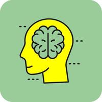 Brain Filled Yellow Icon vector