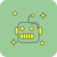 robot lleno amarillo icono vector