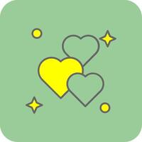 amor lleno amarillo icono vector