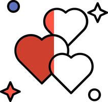 Love Filled Half Cut Icon vector