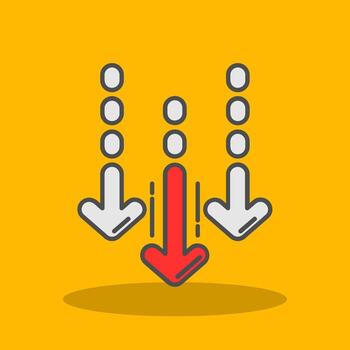 Decrease Filled Shadow Icon vector