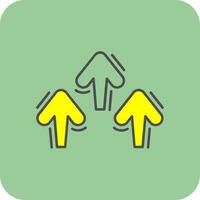 Increase Filled Yellow Icon vector