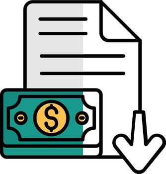 Decrease Filled Half Cut Icon vector