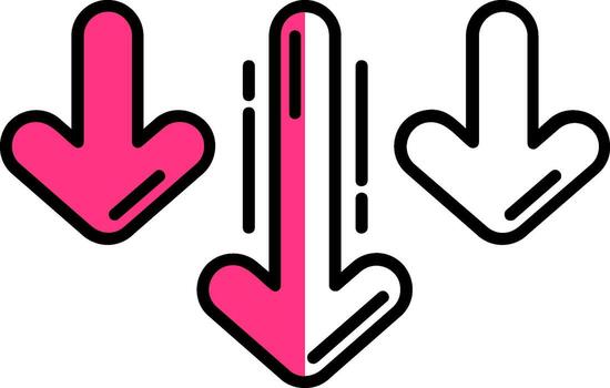 Decrease Filled Half Cut Icon vector