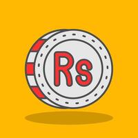 Rupee Filled Shadow Icon vector