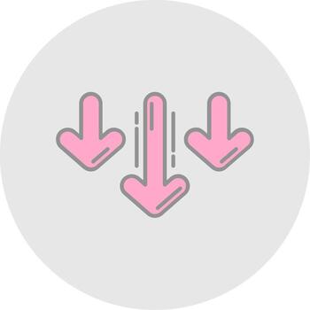 Decrease Line Filled Light Circle Icon vector