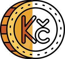 Koruna Filled Half Cut Icon vector