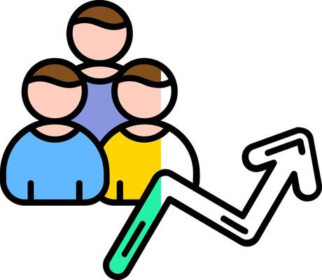 Population Filled Half Cut Icon