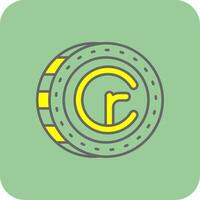 Cruzeiro Filled Yellow Icon vector