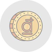 Dong Line Filled Light Circle Icon vector