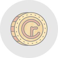 Cruzeiro Line Filled Light Circle Icon vector