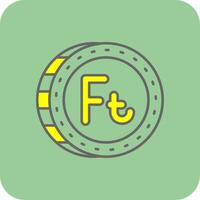 Forint Filled Yellow Icon vector