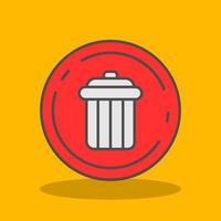 Delete Filled Shadow Icon vector