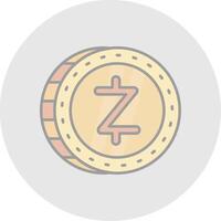 Zcash Line Filled Light Circle Icon vector