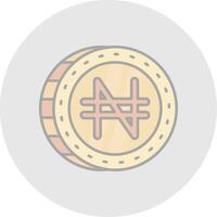 Naira Line Filled Light Circle Icon vector