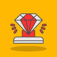 Diamond Filled Shadow Icon vector