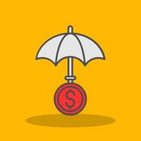 Umbrella Filled Shadow Icon vector