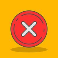 Cancel Filled Shadow Icon vector