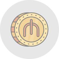 Manat Line Filled Light Circle Icon vector