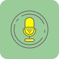 Microphone Filled Yellow Icon vector