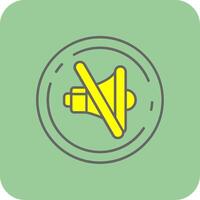 Mute Filled Yellow Icon vector