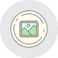 Image Line Filled Light Circle Icon vector