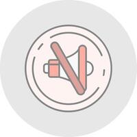 Mute Line Filled Light Circle Icon vector