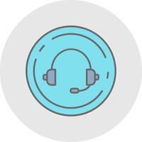 Music Line Filled Light Circle Icon vector