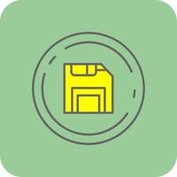 Save Filled Yellow Icon vector
