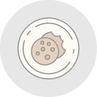 Cookie Line Filled Light Circle Icon vector