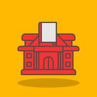 biblioteca lleno sombra icono vector