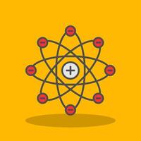 Atom Filled Shadow Icon vector