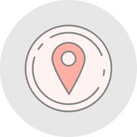 Location Line Filled Light Circle Icon vector