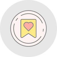Favourite Line Filled Light Circle Icon vector