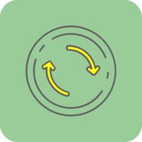 Refresh Filled Yellow Icon vector