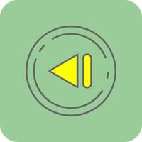 Previous Filled Yellow Icon vector