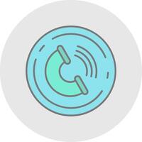 Contact Line Filled Light Circle Icon vector