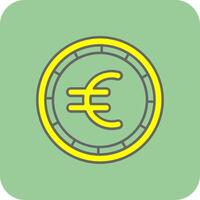 euro lleno amarillo icono vector