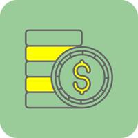 Coin Filled Yellow Icon vector