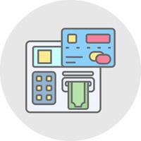 Atm Line Filled Light Circle Icon vector