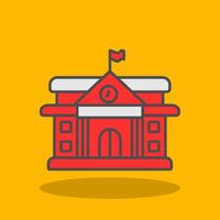 College Filled Shadow Icon vector