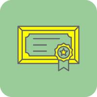 Certificate Filled Yellow Icon vector