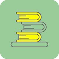 Books Filled Yellow Icon vector