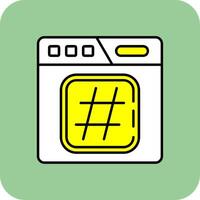 Hashtag Filled Yellow Icon vector