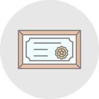 Certificate Line Filled Light Circle Icon vector