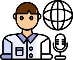 Broadcaster Filled Half Cut Icon vector