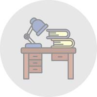 espacio de trabajo línea lleno ligero circulo icono vector