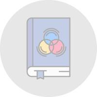 Book Line Filled Light Circle Icon vector