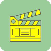 Clapperboard Filled Yellow Icon vector