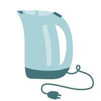 Electric kettle. Small household kitchen electrical appliances. Clip art vector